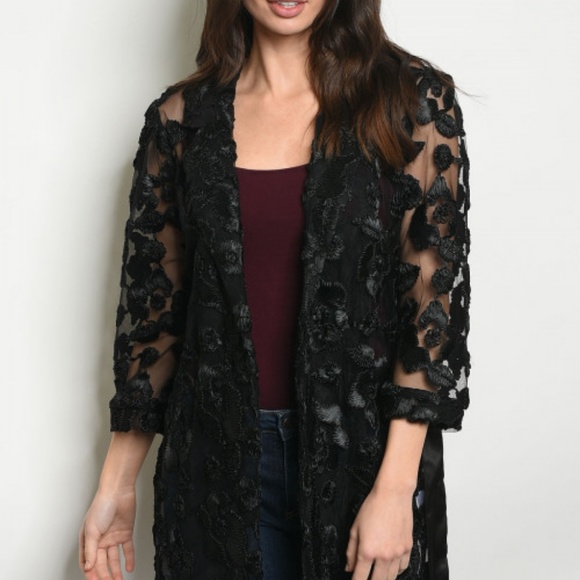 "Back In Black"  burnout cardigan - Picture 2 of 6